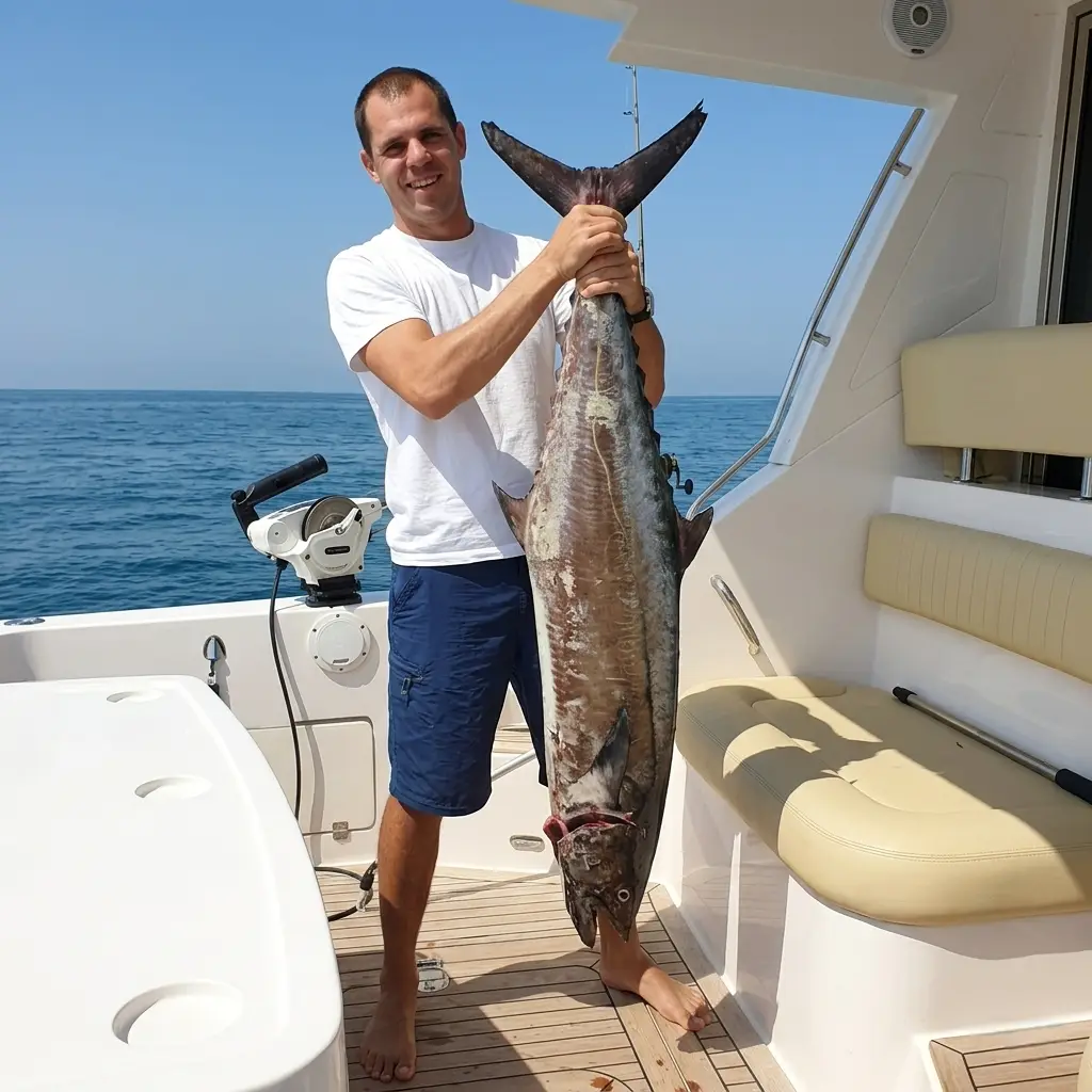 Deep sea fishing charter boat off the coast of Dubai