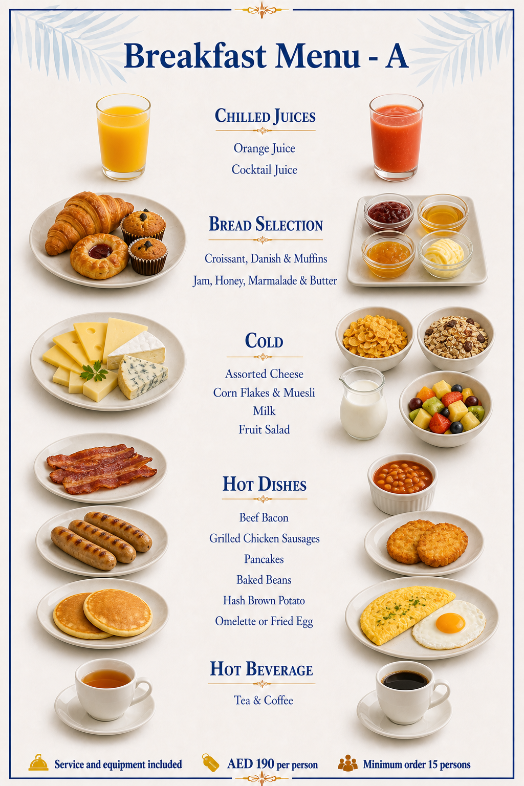 Breakfast Menu - A — Dubai yacht catering menu