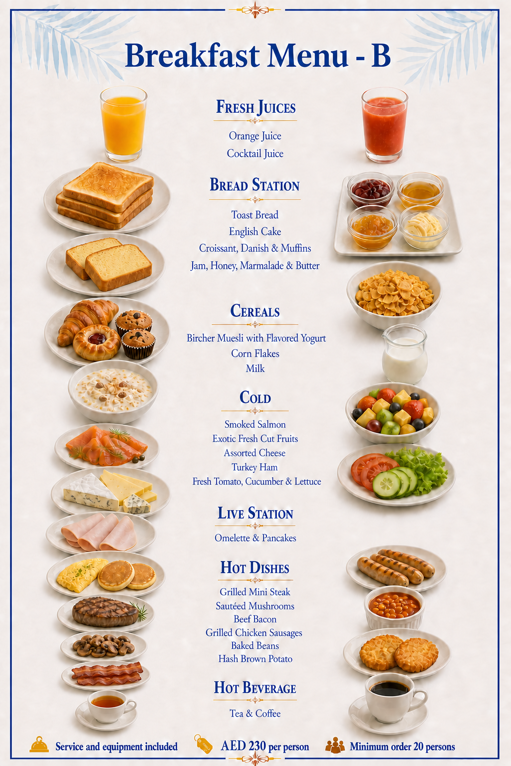 Breakfast Menu - B — Dubai yacht catering menu