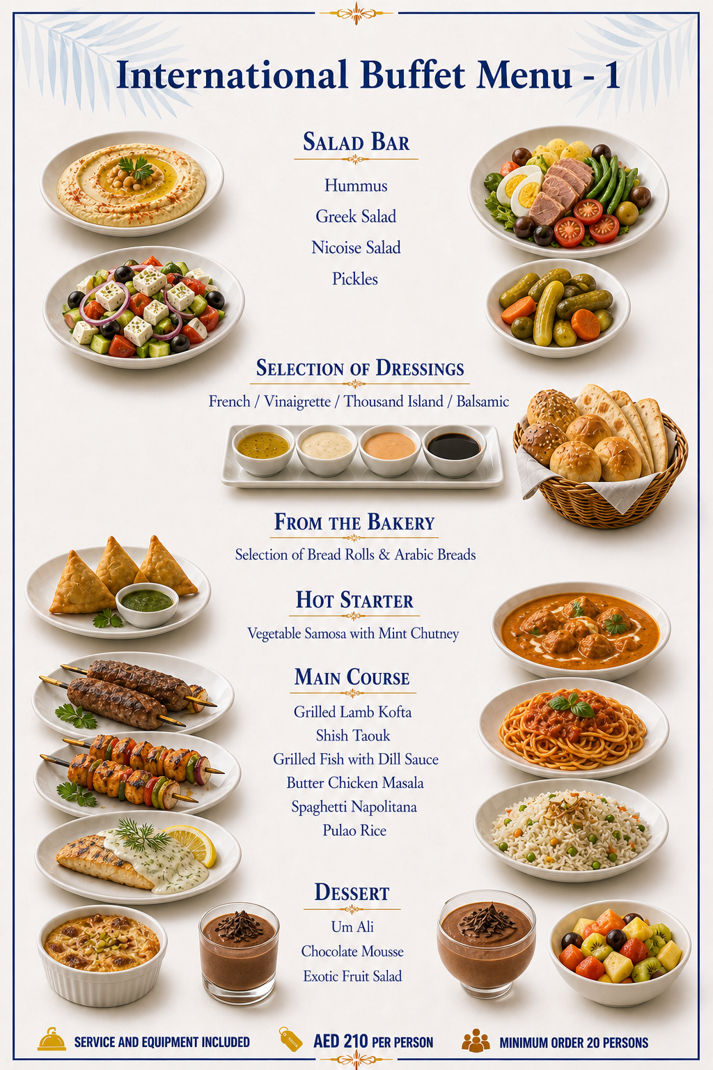 International Buffet Menu - 1 — Dubai yacht catering menu