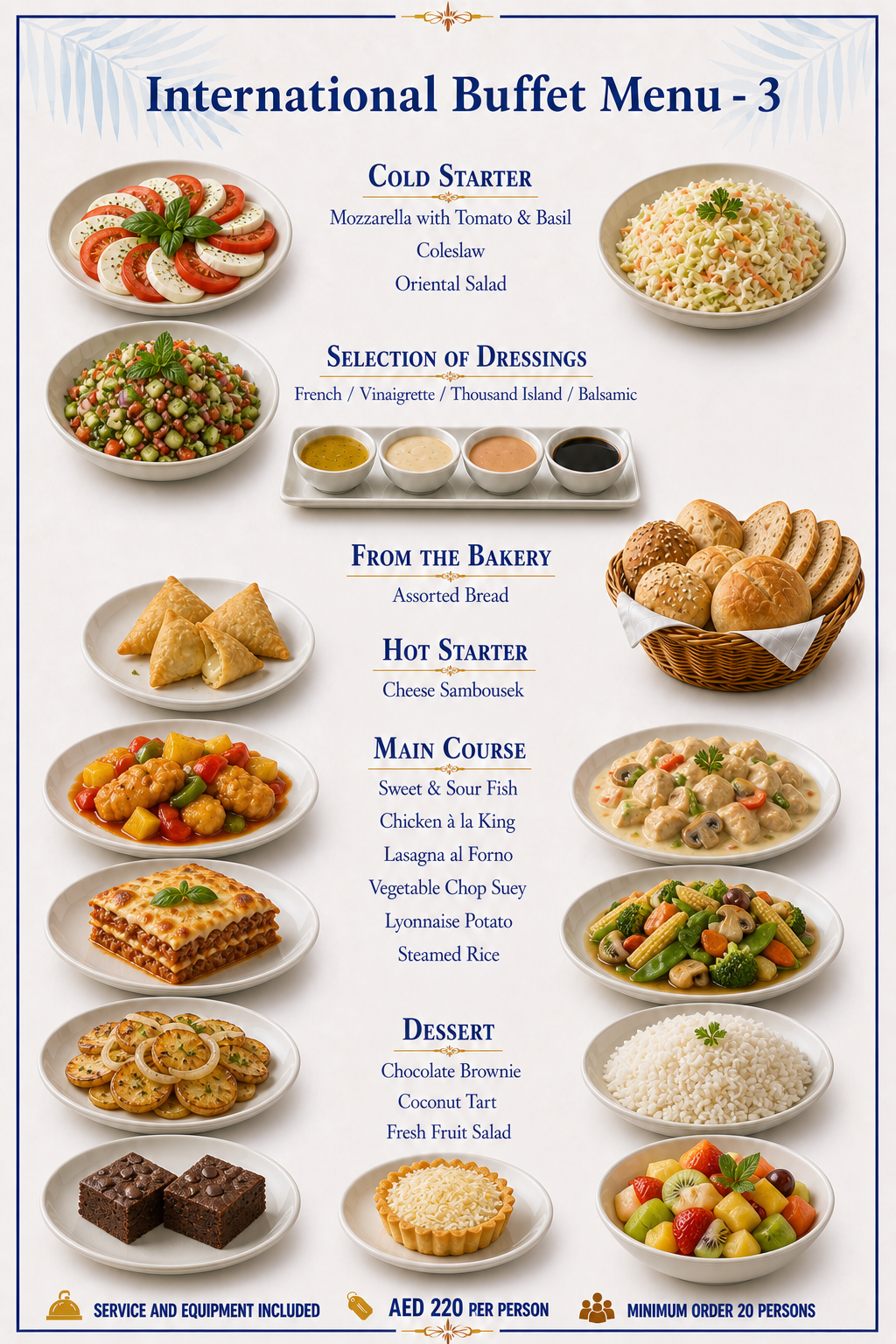 International Buffet Menu - 3 — Dubai yacht catering menu
