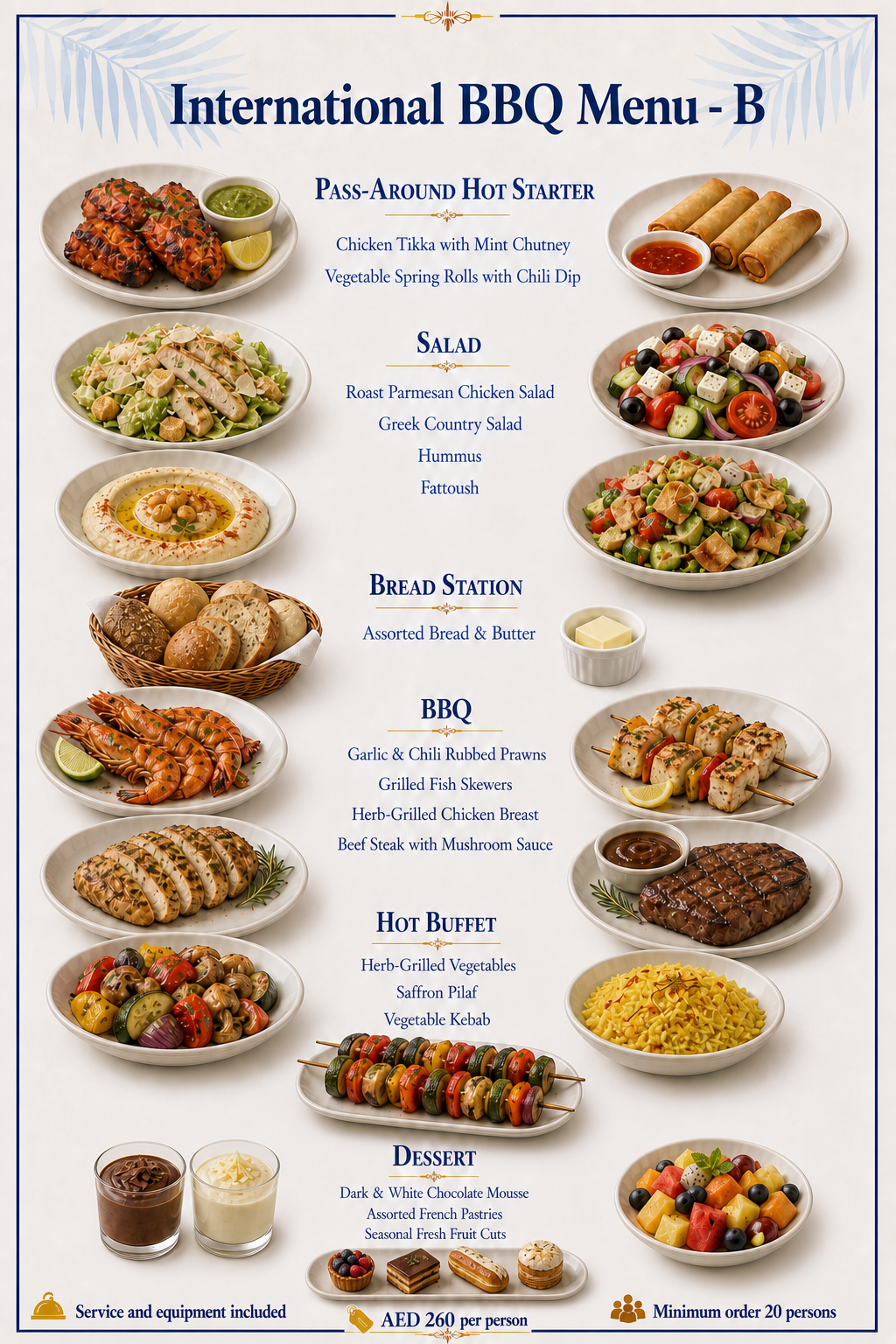 International BBQ Menu - B — Dubai yacht catering menu
