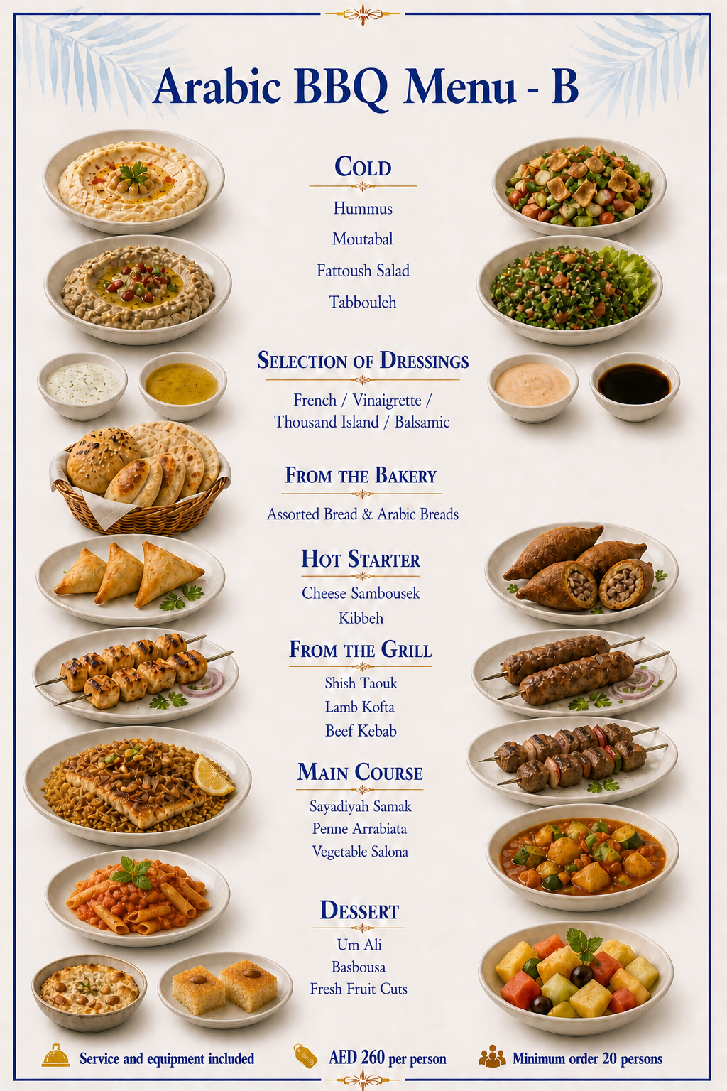 Arabic BBQ Menu - B — Dubai yacht catering menu
